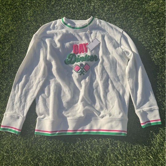 Shiraleah "Day Dinker" Sweatshirt, White Small $75 - Picture 1 of 4